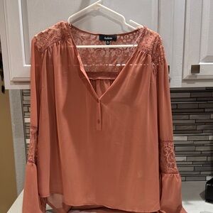Aakaa Terracotta Lace Blouse